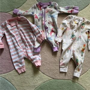 Quince set of 3 organic cotton zip up onesies